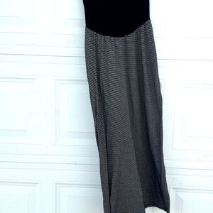 Oh Baby by Motherhood Black and White Striped Maxi Skirt